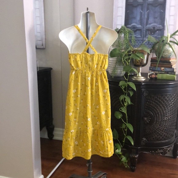 Old navy yellow summer long sleeves dress girls size 10 -12 - Picture 5 of 6